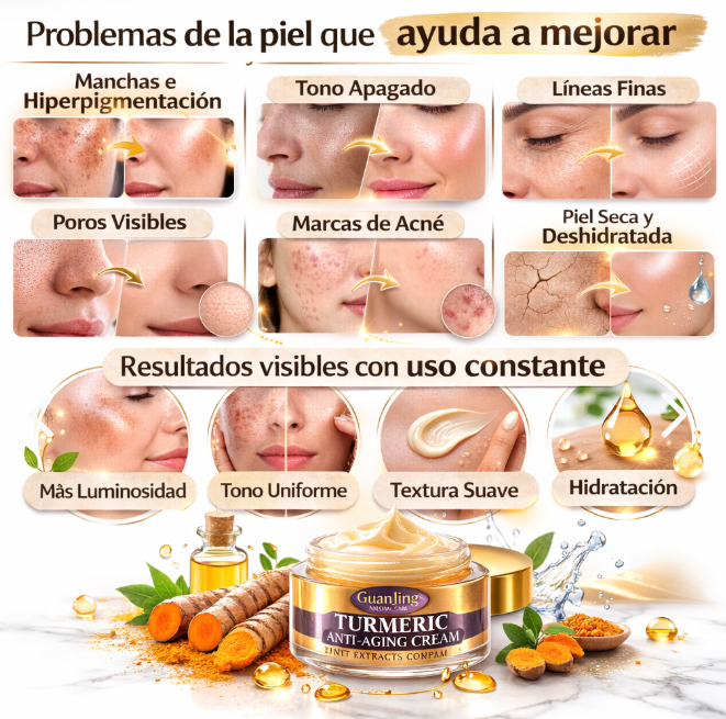 Crema Facial de Cúrcuma 50 ml Anti-Edad
