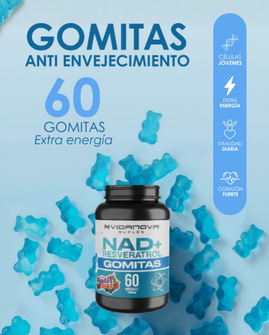 Gomitas Nad+Resveratrol 1000mg